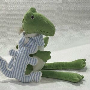 Pottery Barn Kids Crocodile Plushie with Plush Anchor Rattle
 (Baby)